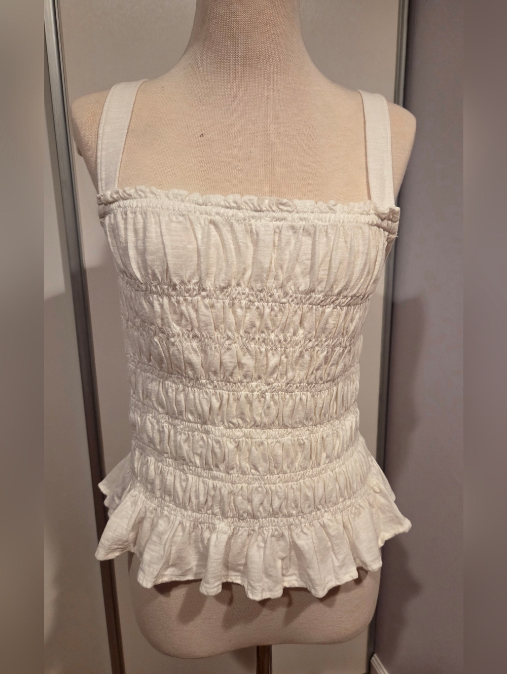 Universal Thread Black Smocked Ruffle Camisole - Picture 2 of 9